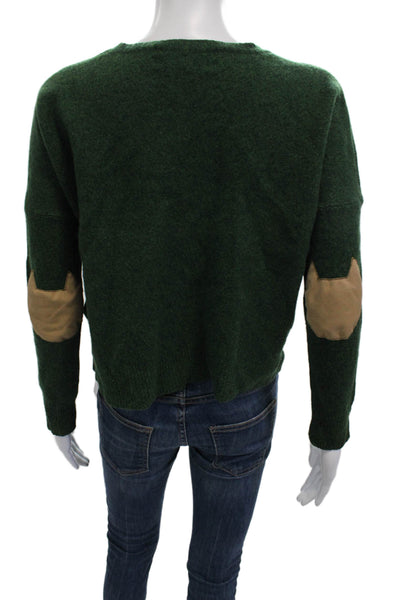Tsumori Chisato Womens Green Wool Pullover Sweater Roundneck Long Sleeve Size 3