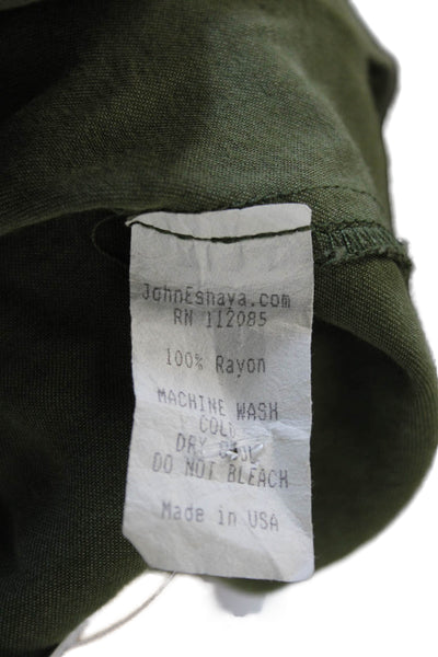 Jet John Eshaya Womens Military Jacket Green Striped Rayon Size S Petite