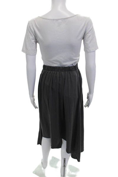 Uniqlo Womens A-Line Midi Skirt Gray Polyester Pull On Size S