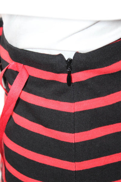 Goen J Women Pencil Striped Cotton Black Knee Length Skirt Size 6