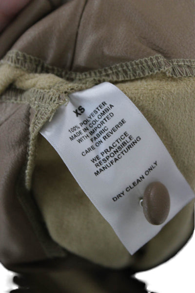 Nonchalant Label Womens Cropped Collared Button Up Sleeveless Beige Top Size XS