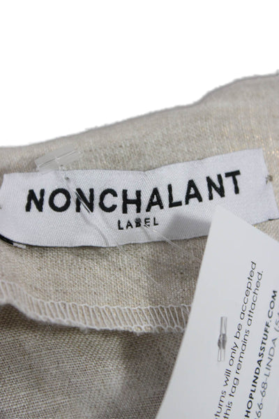 Nonchalant Label Womens Beige Polyester Dress Pants Zip Inseam 27 Size M