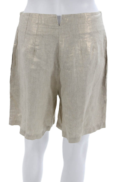 Nonchalant Label Womens Bermuda Shorts Beige Linen Size S