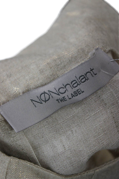 Nonchalant Label Womens Bermuda Shorts Beige Linen Size S