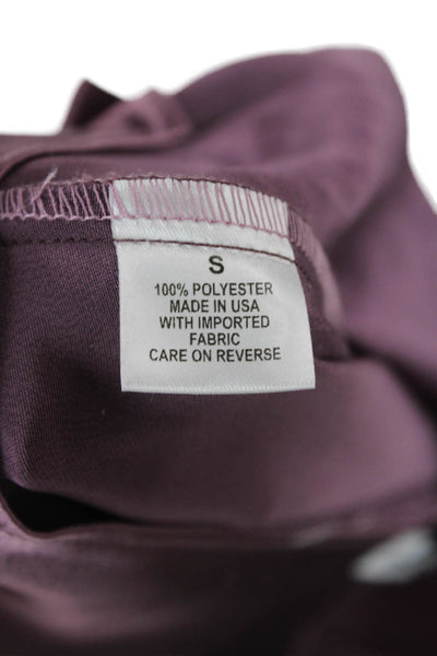 Nonchalant Label Womens Paperbag Waist Pants Purple Polyester Zip Size S