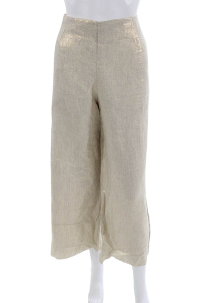 Nonchalant Label Womens Cropped Beige Polyester Pants Size M