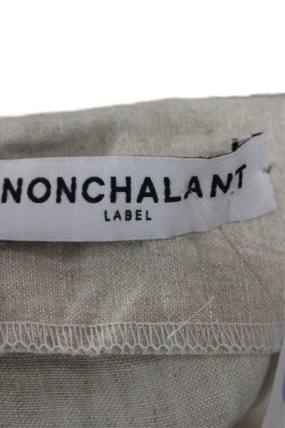Nonchalant Label Womens Cropped Beige Polyester Pants Size M
