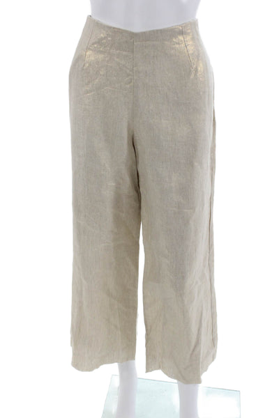 Nonchalant Label Womens Cropped Pants Beige Polyester Zip Size S