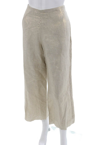 Nonchalant Label Womens Cropped Pants Beige Polyester Zip Size S