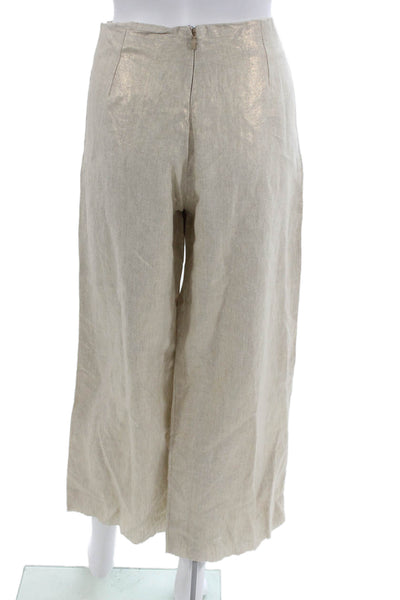 Nonchalant Label Womens Cropped Pants Beige Polyester Zip Size S