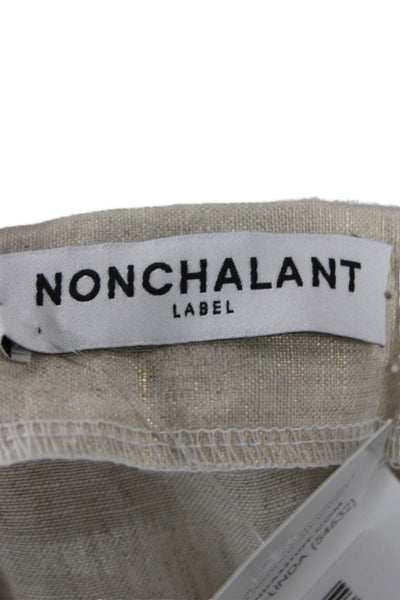 Nonchalant Label Womens Cropped Pants Beige Polyester Zip Size S