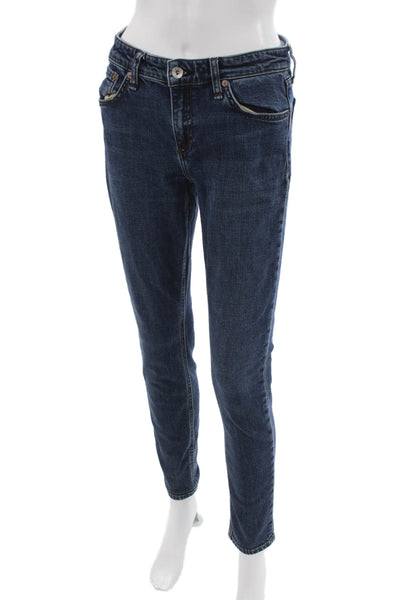 Rag & Bone Womens Skinny Jeans Blue Button Fly Cotton Blend Size 26