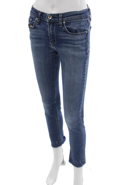 Rag & Bone Womens Cropped Mid Rise Blue Jeans Size 26
