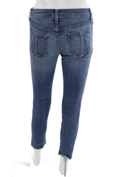 Rag & Bone Womens Cropped Mid Rise Blue Jeans Size 26