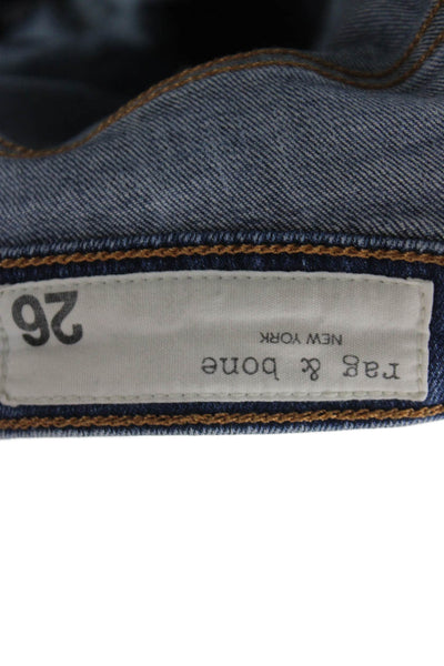 Rag & Bone Womens Cropped Mid Rise Blue Jeans Size 26