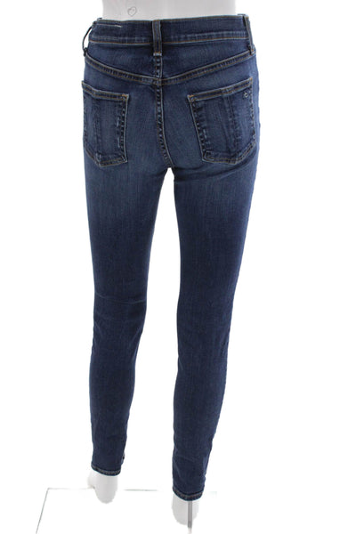 Rag & Bone Womens High Rise Skinny Jeans Blue Cotton Button Size 26