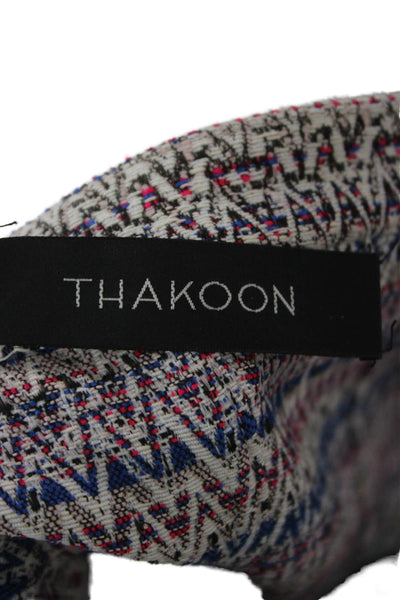 Thakoon Womens Shift Dress Multicolor Chevron Strapless Zip Poly Blend Size 6