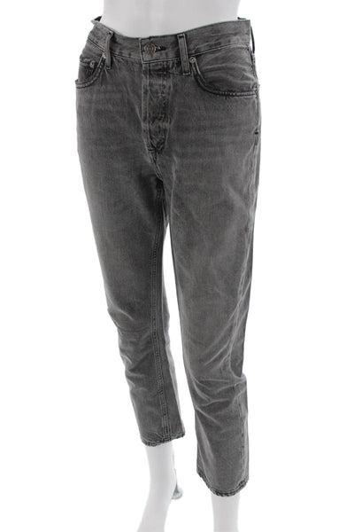 Agolde Womens Gray Mom Jeans Mid Rise Size 25