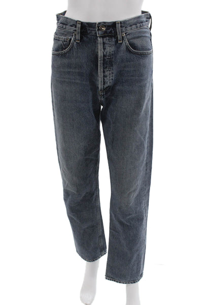 Agolde Womens Straight Jeans Blue High Rise Button Fly Size 26
