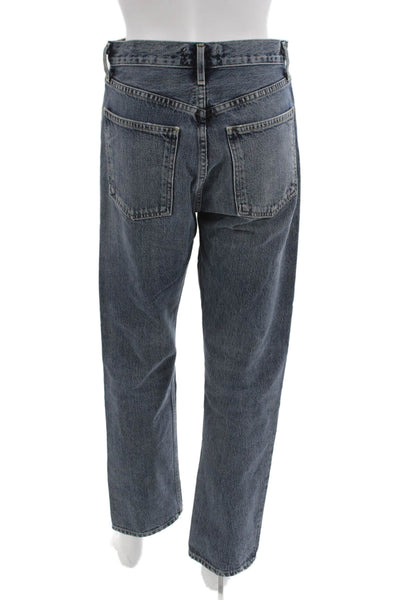 Agolde Womens Straight Jeans Blue High Rise Button Fly Size 26