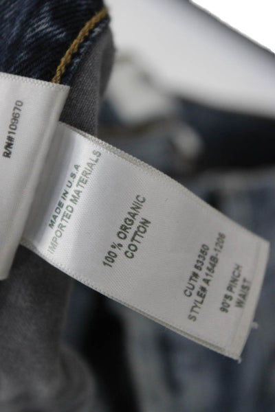 Agolde Womens Straight Jeans Blue High Rise Button Fly Size 26