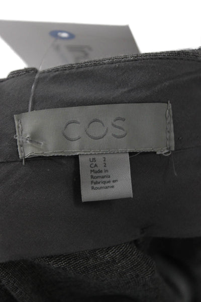 COS Womens Cropped Rayon Gray Pants Zip Size 2