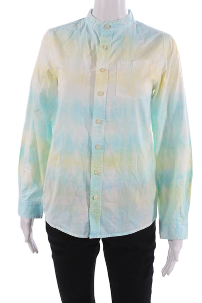 Riley Womens Basic Button-Up Cotton Tie Dye Collared Long Sleeve Size XS