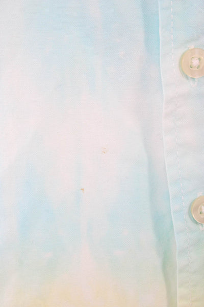 Riley Womens Basic Button-Up Cotton Tie Dye Collared Long Sleeve Size XS
