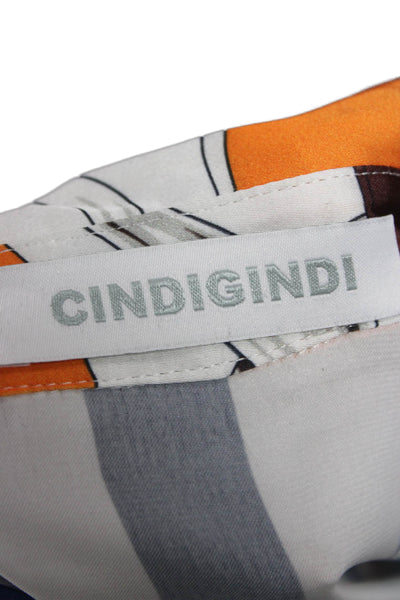 Cindi Gindi Women Tunic Blouse Multicolor Striped 3/4 Sleeve Size L
