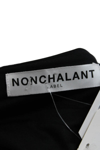 Nonchalant Label Womens Cropped Black T-Shirt Sweetheart Neckline Size M