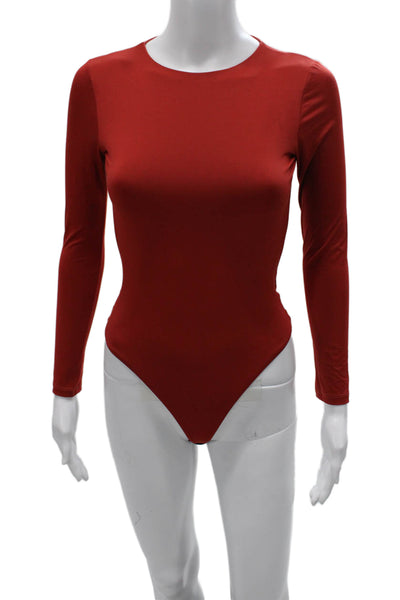 Nonchalant Label Womens One Piece Bodysuit Red Long Sleeve Size M