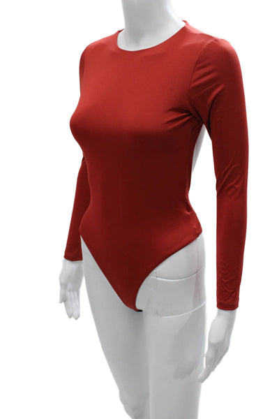 Nonchalant Label Womens One Piece Bodysuit Red Long Sleeve Size M