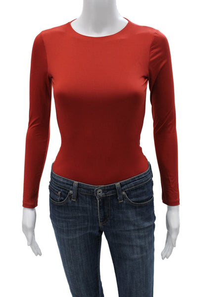Nonchalant Label Womens One Piece Bodysuit Red Long Sleeve Size M