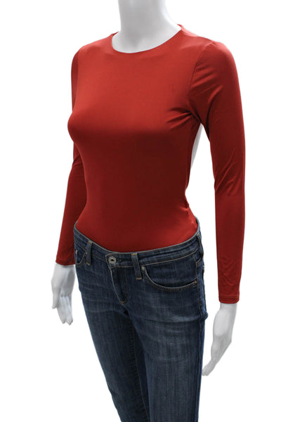 Nonchalant Label Womens One Piece Bodysuit Red Long Sleeve Size M