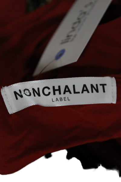 Nonchalant Label Womens One Piece Bodysuit Red Long Sleeve Size M