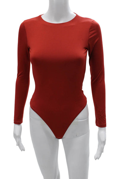 Nonchalant Label Women One Piece Bodysuit Red Nylon Long Sleeve Size XS