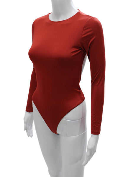 Nonchalant Label Women One Piece Bodysuit Red Nylon Long Sleeve Size XS