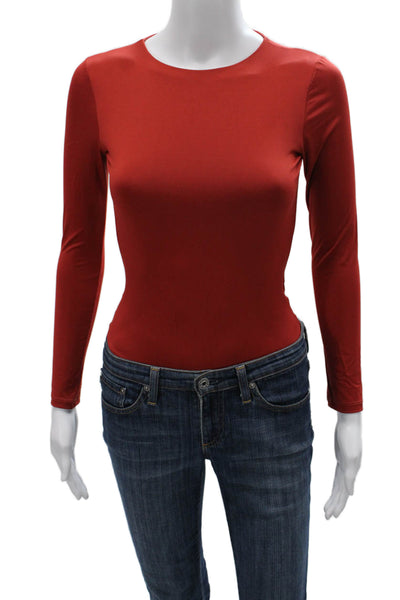 Nonchalant Label Women One Piece Bodysuit Red Nylon Long Sleeve Size XS