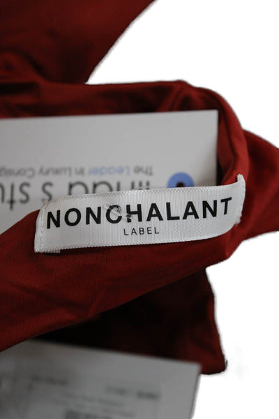 Nonchalant Label Women One Piece Bodysuit Red Nylon Long Sleeve Size XS