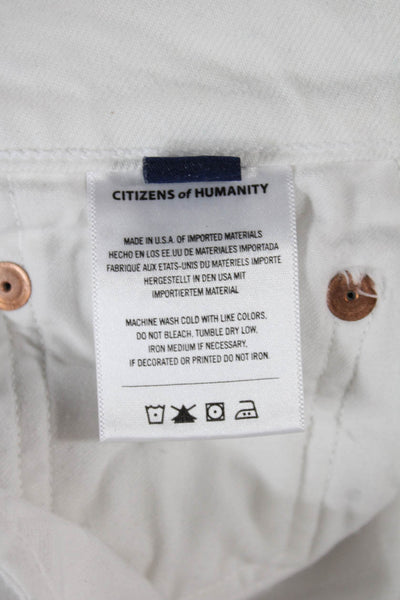 Citizens of Humanity Womens Cropped Jeans White High Rise Cotton Blend Size 24