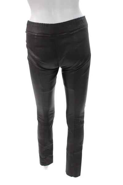 Sharis Place Women Ankle Faux Leather Leggings Black Size 0