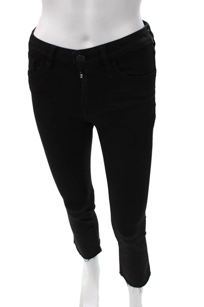 3x1 NYC Womens Cropped Black Jeans Mid Rise Cotton Inseam 26 Size 24