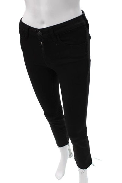 3x1 NYC Womens Cropped Black Jeans Mid Rise Cotton Inseam 26 Size 24