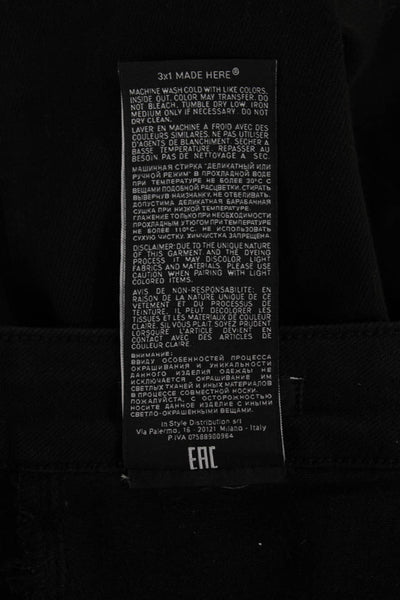 3x1 NYC Womens Cropped Black Jeans Mid Rise Cotton Inseam 26 Size 24