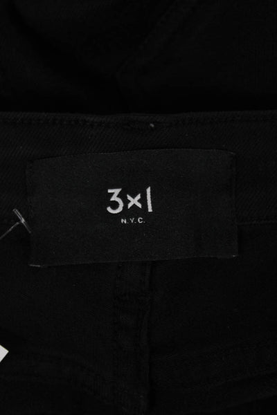 3x1 NYC Womens Cropped Black Jeans Mid Rise Cotton Inseam 26 Size 24