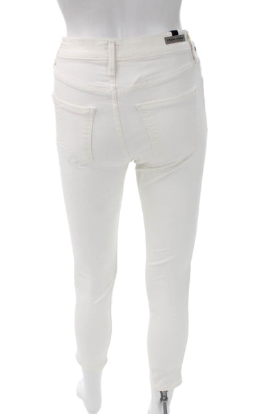 Citizens of Humanity Women Skinny White Cotton Jeans Mid Rise Inseam 26 Size 24