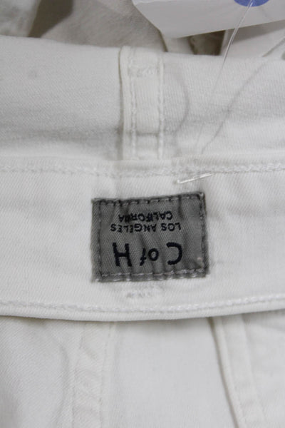 Citizens of Humanity Women Skinny White Cotton Jeans Mid Rise Inseam 26 Size 24