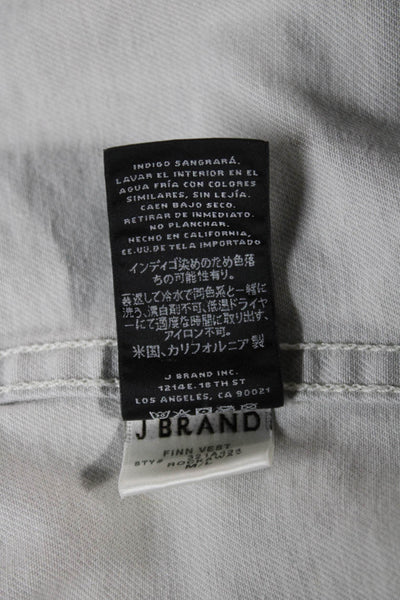 J Brand Womens Gray Denim Sleeveless Button Vest Size M