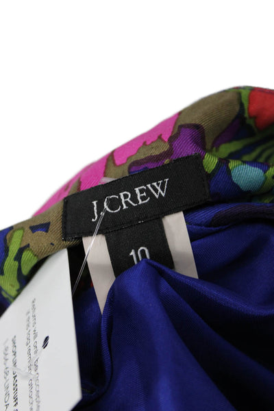 J Crew Women Shift Dress Floral Silk Long Sleeve Multicolor Size 10