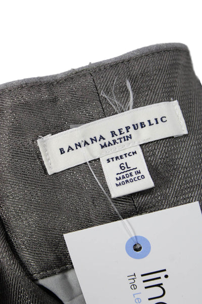 Banana Republic Women Dress Pants Gray Wool Blend Zip Size 6 Tall